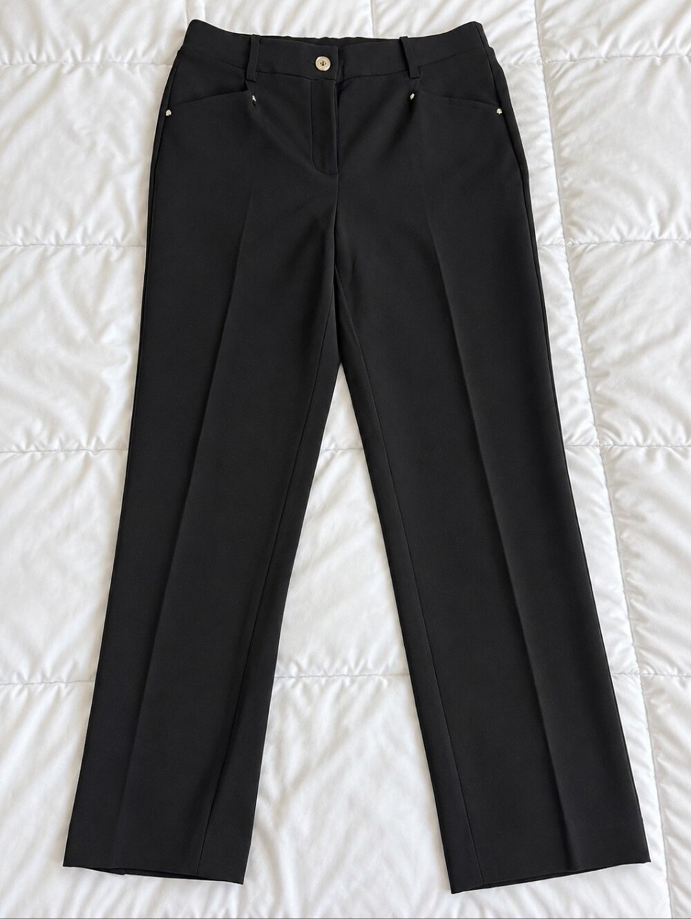 MICHAEL KORS Black Straight-Leg. Elastic Back. Cotton Blend. NWOT